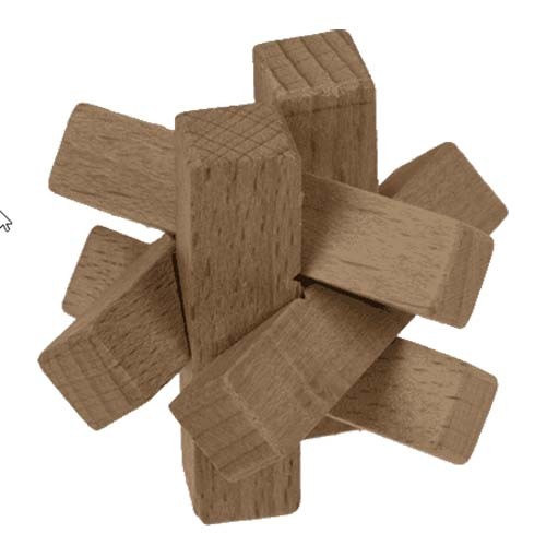 Holzpuzzle "Knoten" in Streichholzschachtel