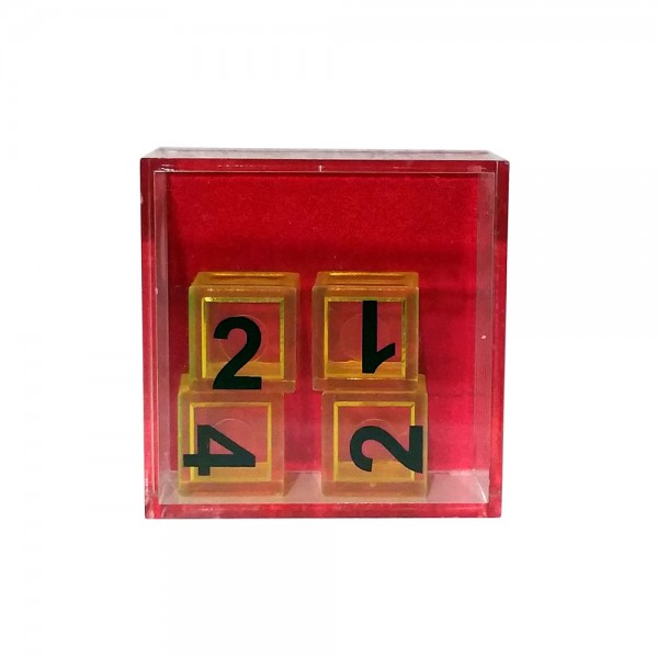 Geduldspiel "4 gelbe Würfel" neon