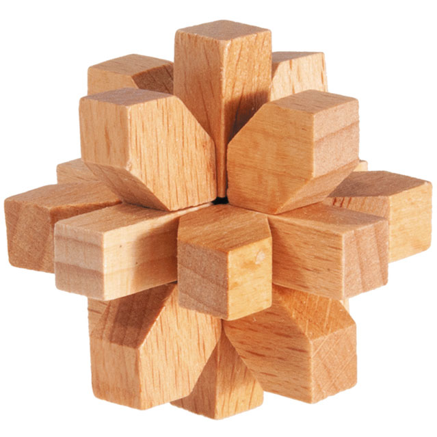4 Knobelspiele im Set 3D Puzzle Holz Würfel Denkspiele Geduldspiele Geschenkbox 
