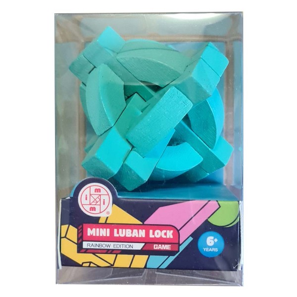 Mini Luban Lock Puzzle "Globus" Türkis