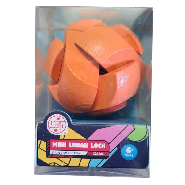 Mini Luban Lock Puzzle "Ball" Orange