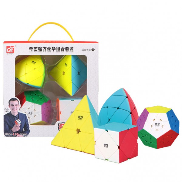 QiYi Geschenkset mit 4 Cubes stickerless