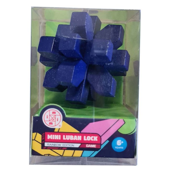 Mini Luban Lock Puzzle "Kristall" Blau