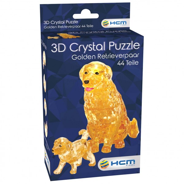 3D Crystal Puzzle - Golden Retrieverpaar