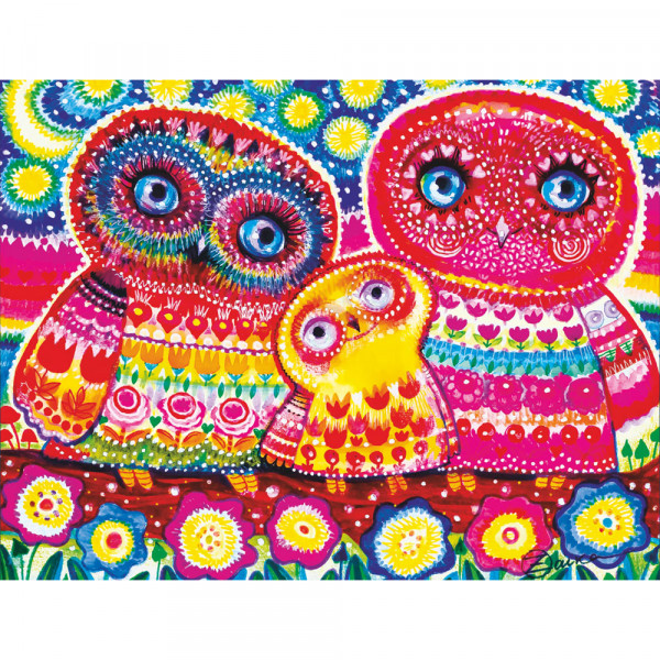 DaVici Puzzle - Bunte Eulen (Mini-Collection)