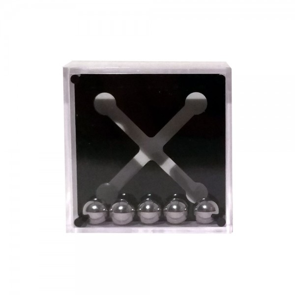 Geduldspiel "Kreuz mit 5 Kugeln"
