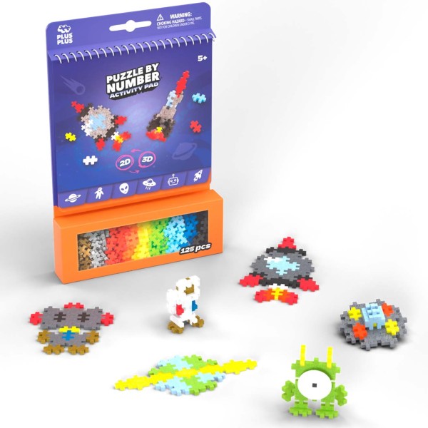 Plus-Plus Puzzle by Number Activity-Pad: Weltraum - 125 Bausteine