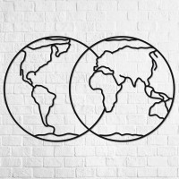 Holz-Wandpuzzle: Hemisphere of Earth