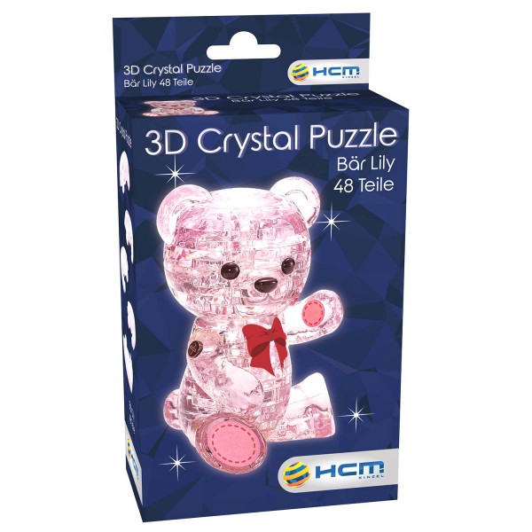 3D Crystal Puzzle - Bär Lily Rosa