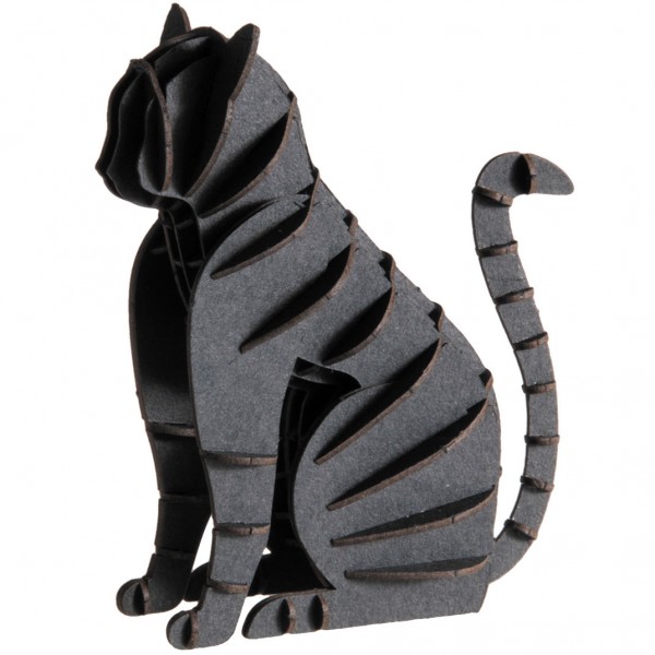 3D Papiermodell Katze schwarz