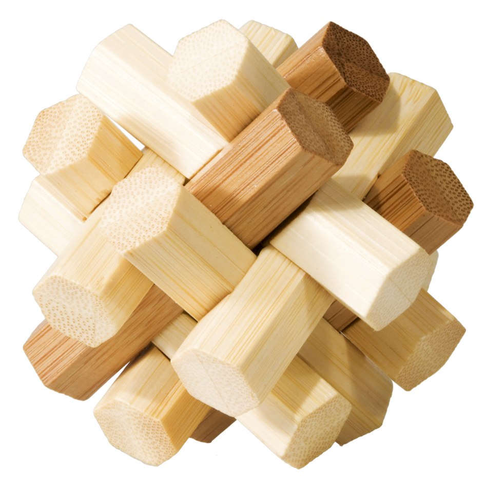 Fridolin 3D Bambuspuzzle Kristall – Logikspiel Aus Holz, 9x8,5x9 Cm, Kreatives Geduldsspiel