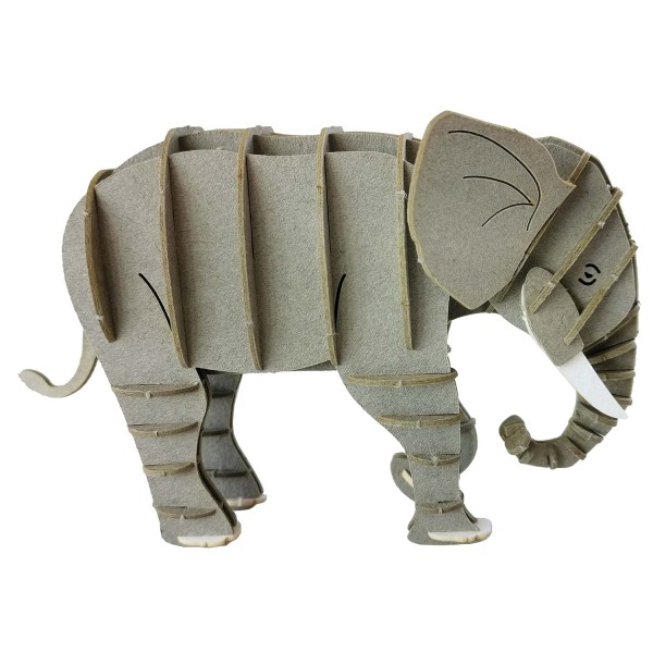 3D Papiermodell Elefant grau