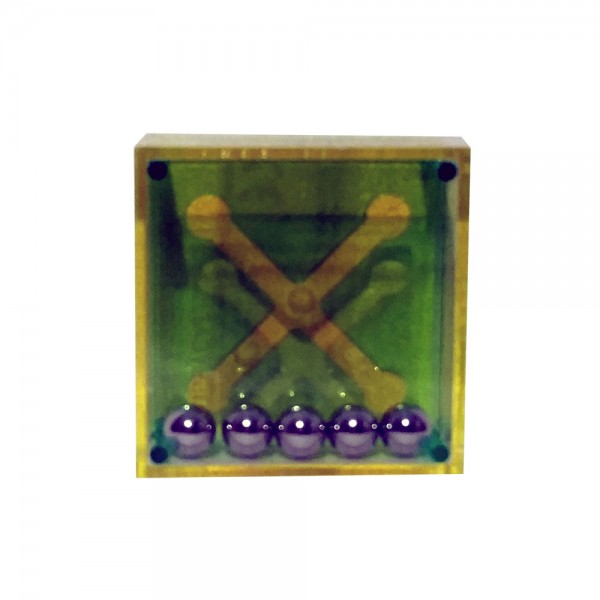 Geduldspiel "Kreuz mit 5 Kugeln" neon