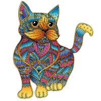 Rainbow Wooden Puzzle Cat (Katze)