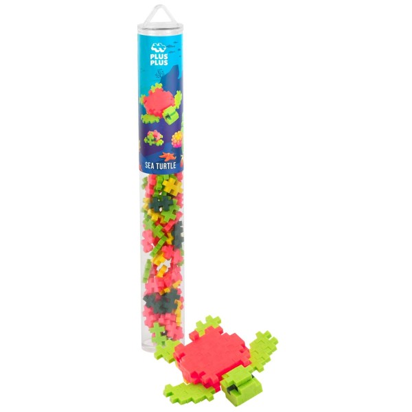 Plus-Plus Tube Mini Basic: Meeresschildkröte - 100 Bausteine