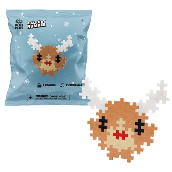 Plus-Plus Puzzle by Number: Mini Rentier - 40 Bausteine